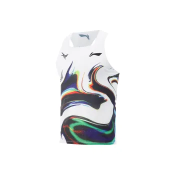 LiNing Dragon Sparrow Tank Top Men's Standard White/Deep Teal Blue/Meadow Green