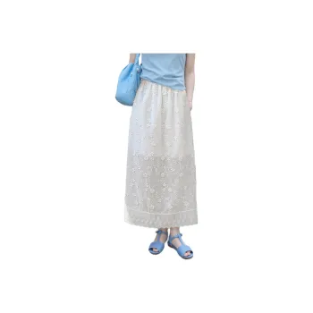 Wbwq Casual Long Skirts Women's White