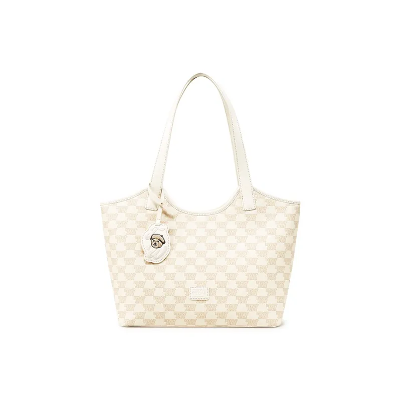 Teenie Weenie PU Tote Handbag, Shoulder Bag Women's Girly Pink/Almond White-6