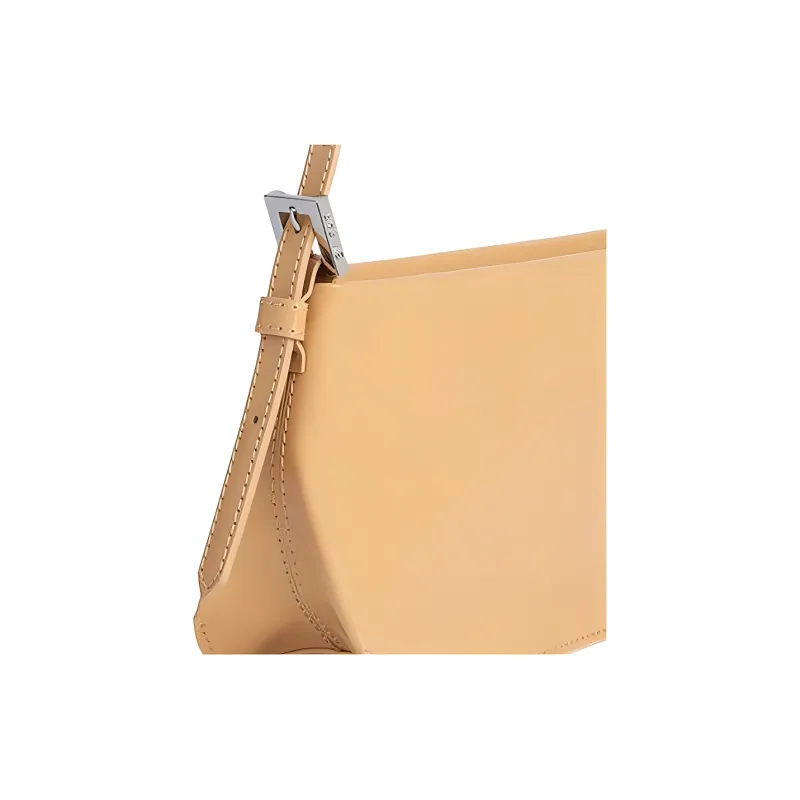 By Far Dulce Patent Leather Calfskin Handbag, Shoulder Bag Regular Women's Yellow Cookie-2