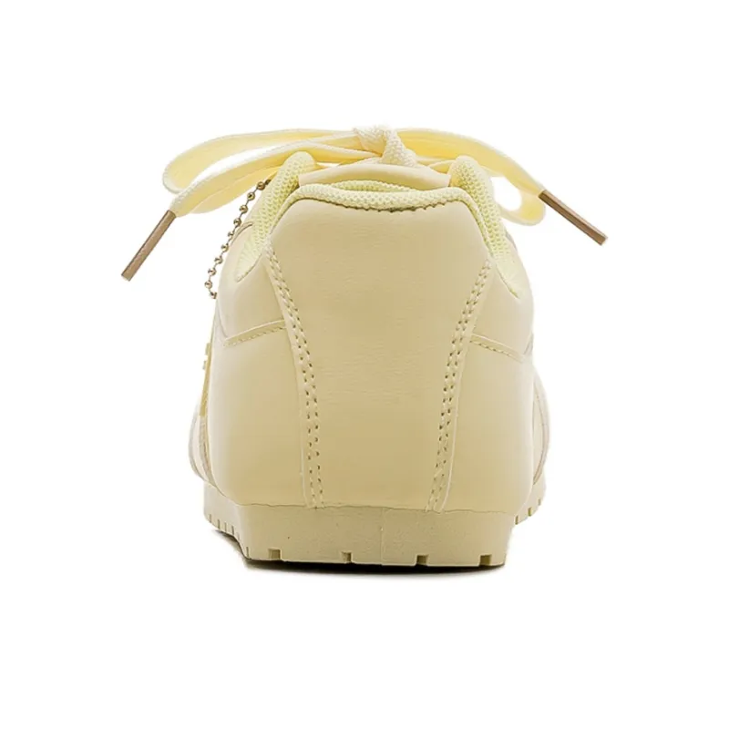 HUANQIU Slip Resistant, Abrasion Resistant, Lightweight Low Top Casual Shoes Women's Cream Yellow-3