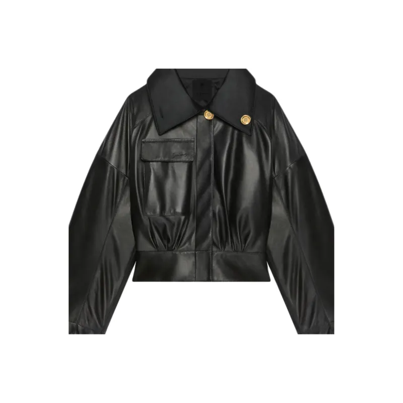 Givenchy Adjustable collar Leather Jacket-4