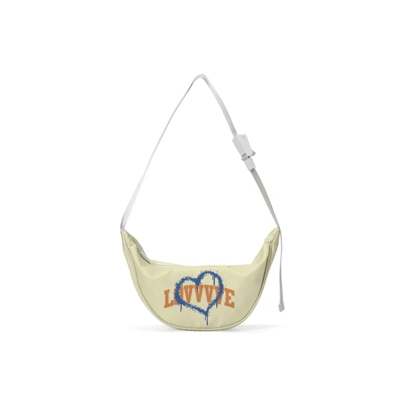 QRST Polyester Crossbody Bag, Shoulder Bag Unisex White/Apricot-6