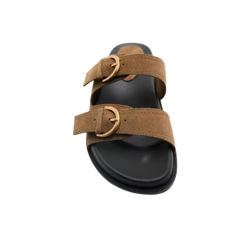 MANGO Abrasion Resistant Slide Slippers Women's Brown-3