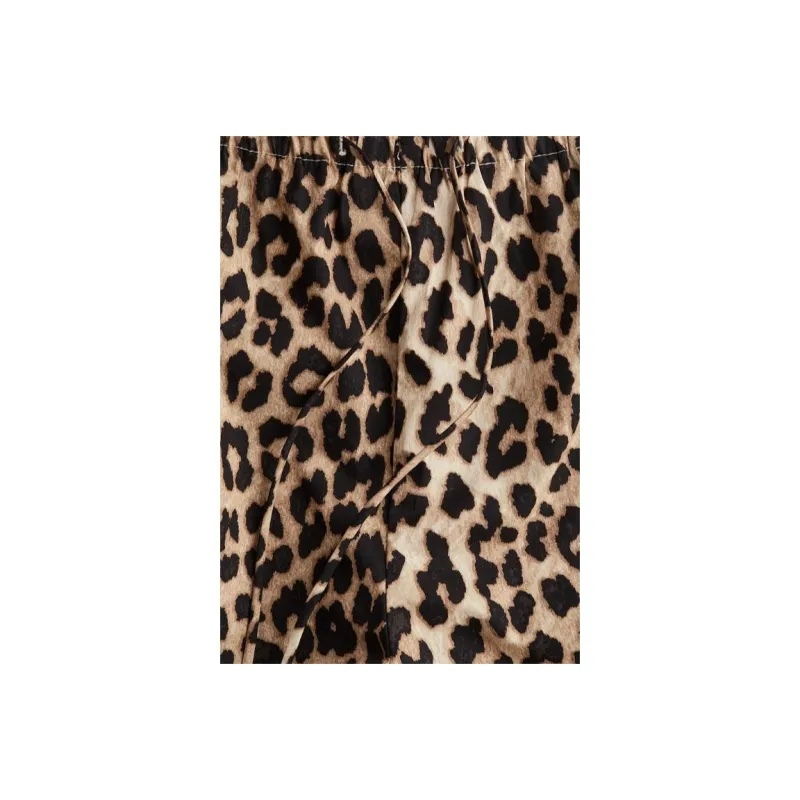 H&M Casual Shorts Women's Light Beige/Leopard Print-1