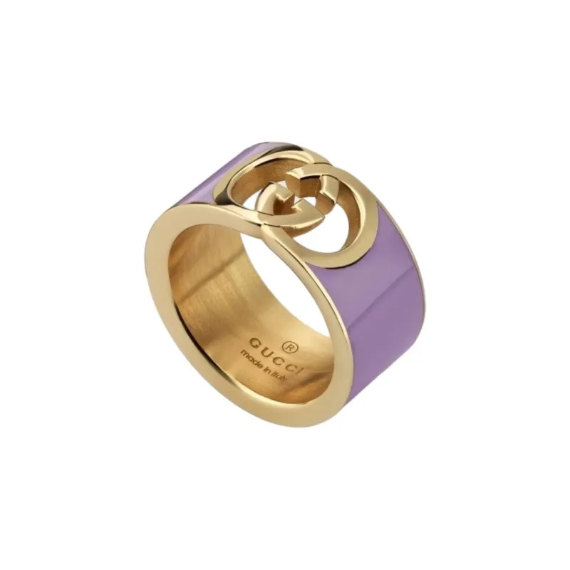 GUCCI Enamel Brass Rings Unisex Multicolor-4