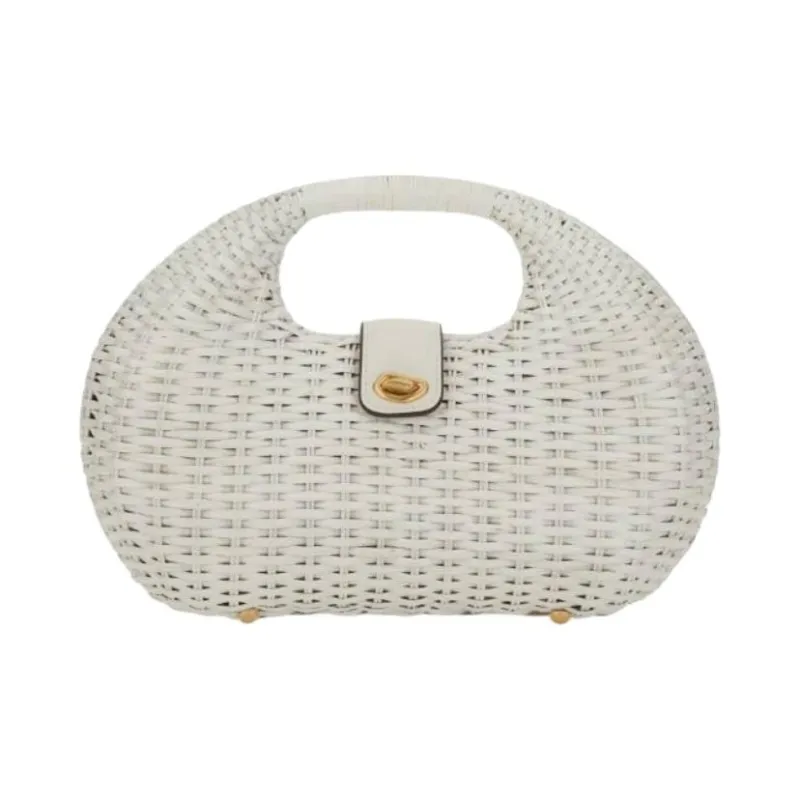 CULT GAIA Rattan Handbag Women's White-0