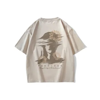 FONDLOOK T Shirts Unisex Light Beige Apricot