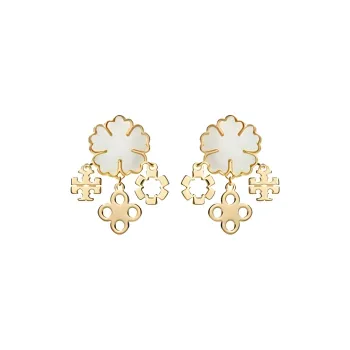 TORY BURCH Brass Earrings Unisex Gold