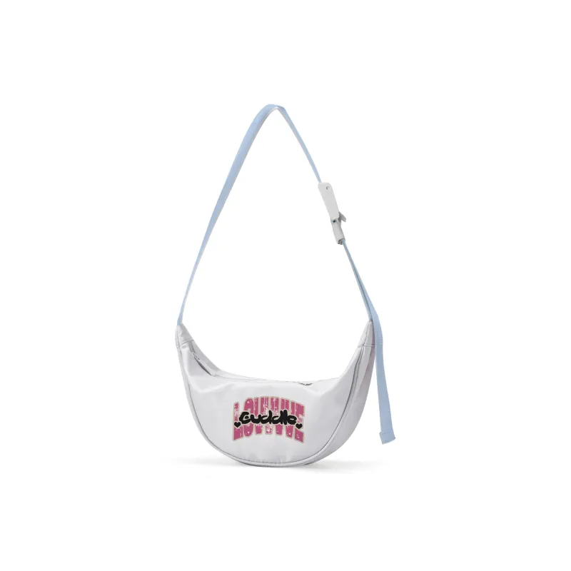 QRST Polyester Crossbody Bag, Shoulder Bag Unisex White/Apricot-2