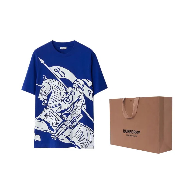 Burberry Equestrian Knight Printed Crewneck T Shirt-10