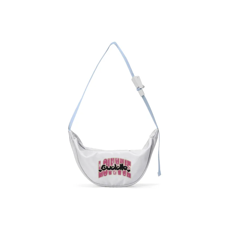 QRST Polyester Crossbody Bag, Shoulder Bag Unisex White/Apricot-1