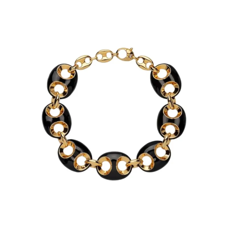 GUCCI Enamel Necklaces Unisex Black-1