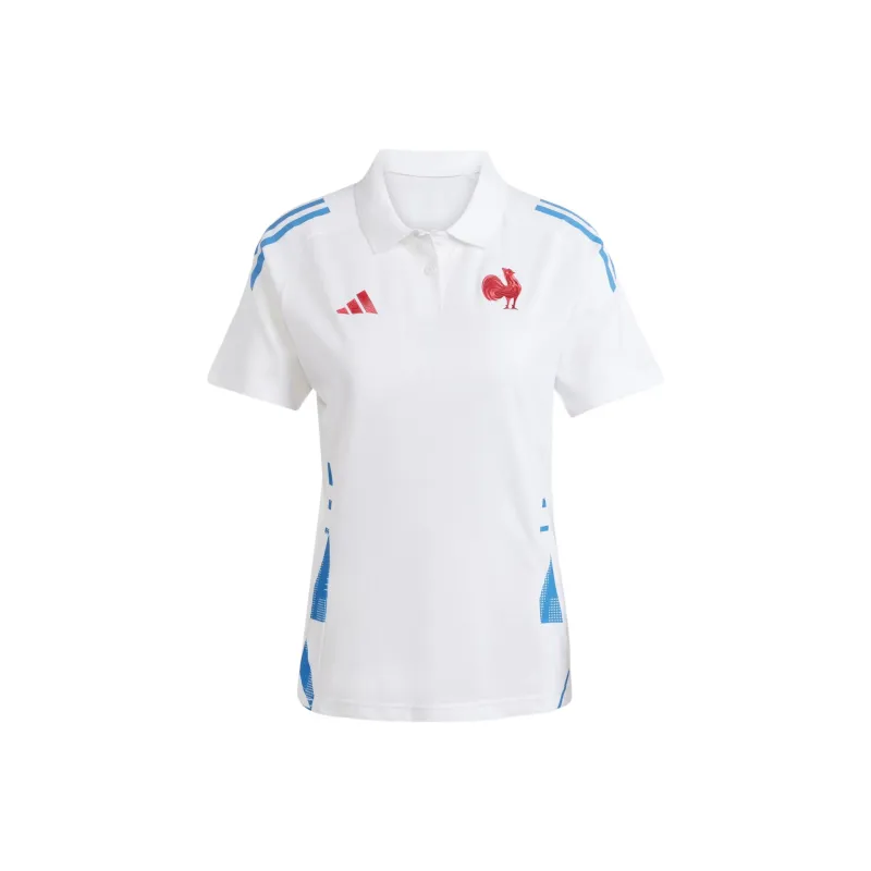 Adidas Women's France Rugby Polo Shirt White-0