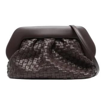 THEMOIRE Bios Recycled Polyurethane One Shoulder Clutch Micro Women's Brown