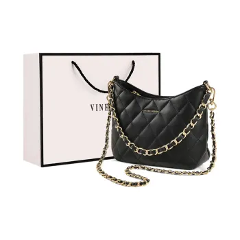VINEY Cow Leather Shoulder Bag, Crossbody Bag Regular Women's Black