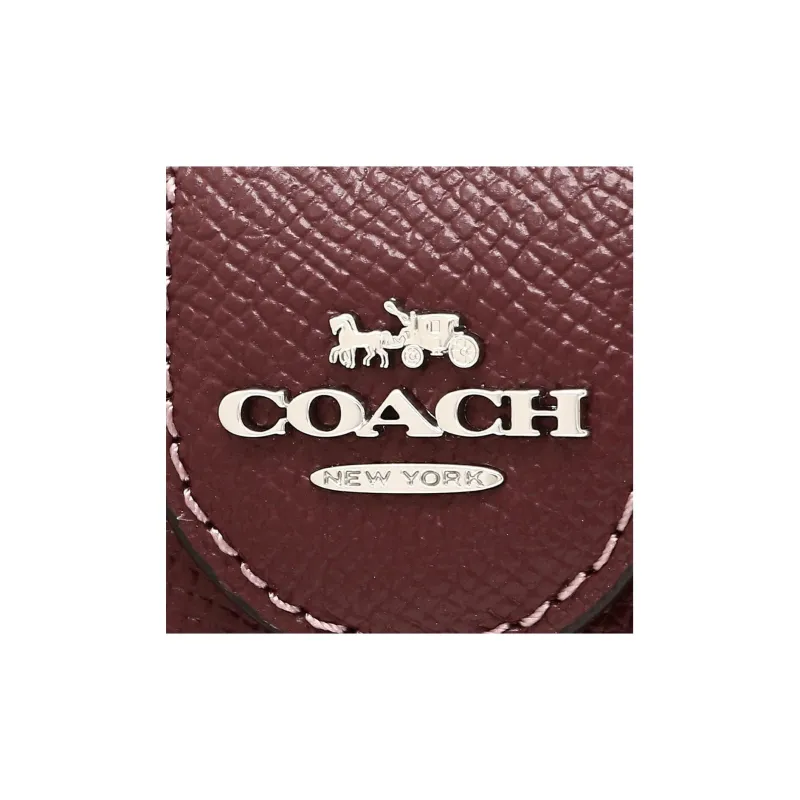 COACH Bifold Leather Wallet Mini Women's Burgundy-6