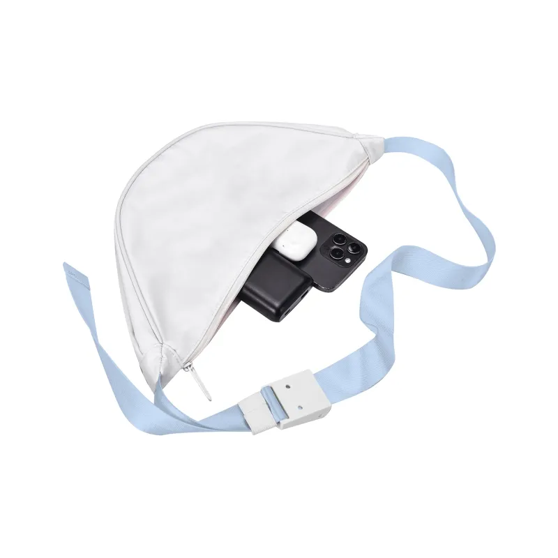 Spare No Pains. Polyester Shoulder Bag, Crossbody Bag, Fanny Pack, Sling Bag Unisex White/Yellow-14