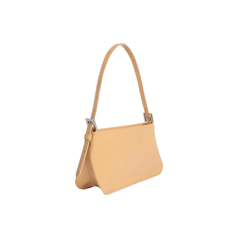 By Far Dulce Patent Leather Calfskin Handbag, Shoulder Bag Regular Women's Yellow Cookie-1