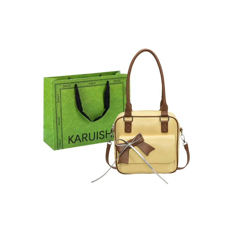 KARUISHA PU Shoulder Bag Women's Denim Blue/Yellow/Beige/Denim Black-4