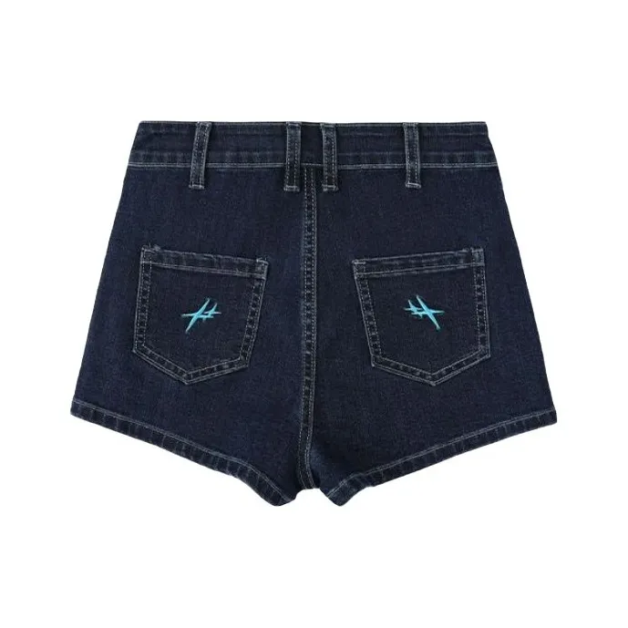 YINLEI Denim Shorts Unisex Dark Blue-1