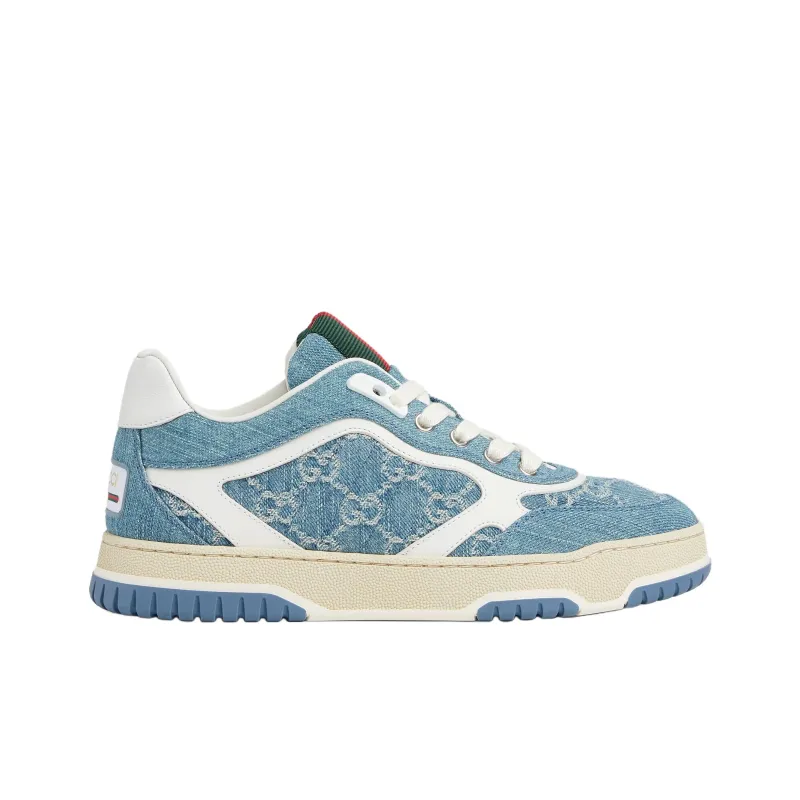 GUCCI Re Web Low Top Skateboard Shoes Women's Blue-1