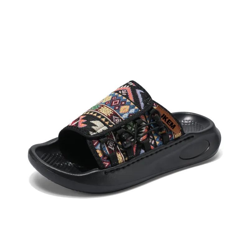 JKEM Rubber Sole Stitching Slip Resistant Abrasion Resistant Cushioning Slide Slippers Men's-6
