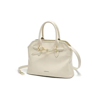 PIERPOLO Cow Leather Tote Bag, Shoulder Bag, Crossbody Bag, Handbag Regular Women's White