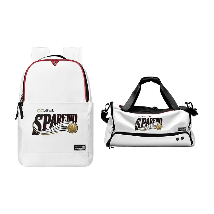 Spare No Pains. Polyester Backpack Basketball Backpack Regular Unisex White-16