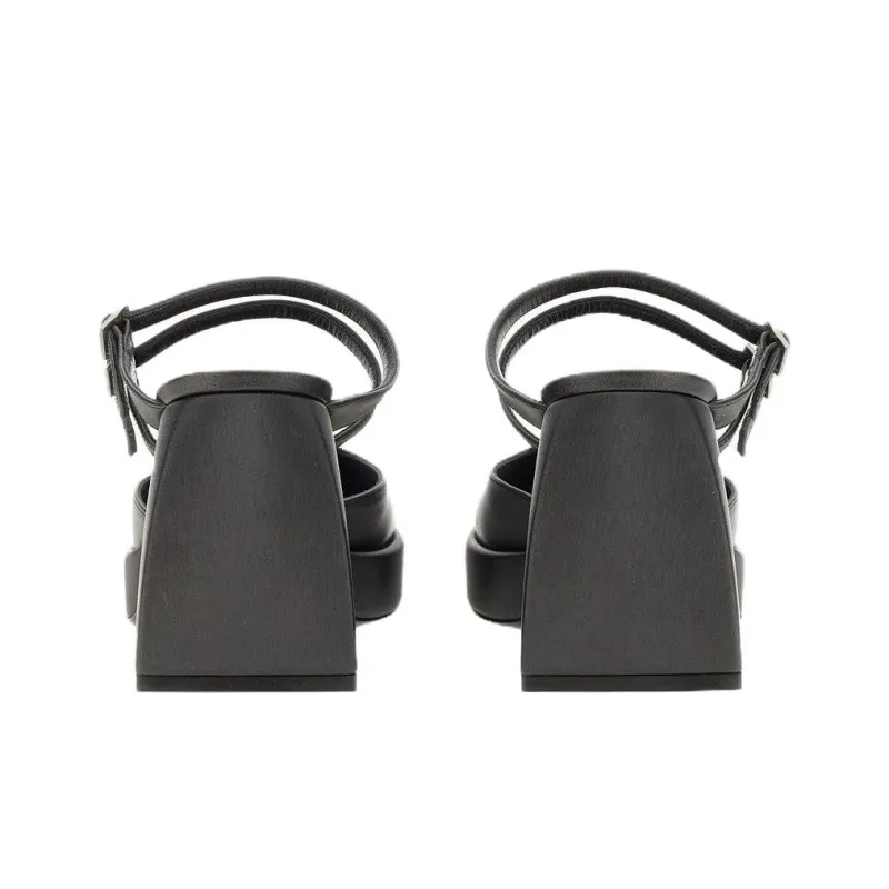NODALETO Closed Toe Slippers 8.5cm Women's Black-3