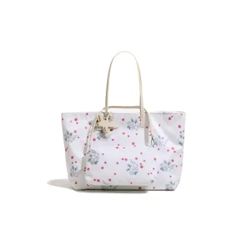BOBDOG Fabric Tote One Shoulder Handbag Tubas Women's Ecru/Pink