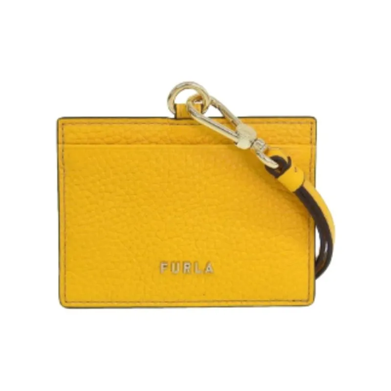 Furla Leather Card Holder Women's Yellow-0