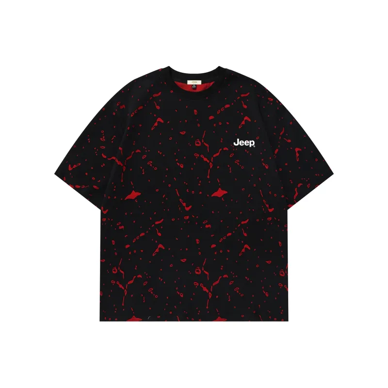 Jeep Pasture Horse Lifestyle T Shirt Unisex Black Red-0