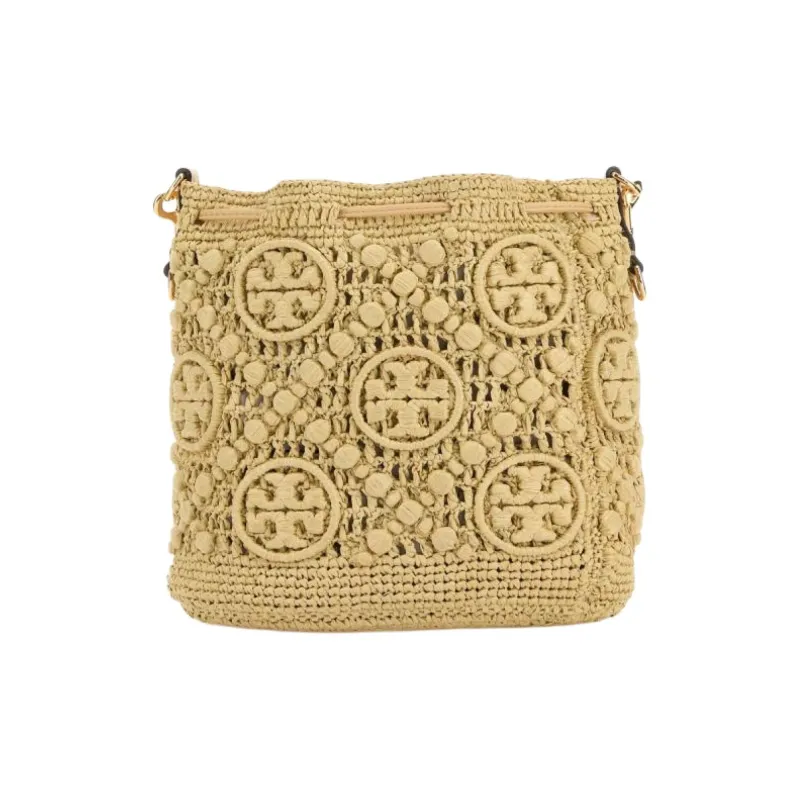 TORY BURCH Raffia Shoulder Bag Women's Beige-2
