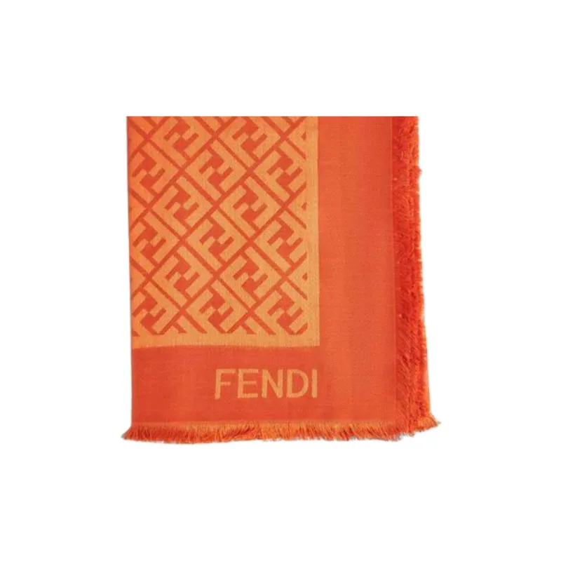 FENDI Silk, Wool Knit Scarves Women's Orange-2