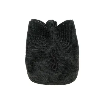 RUSLAN BAGINSKIY Raffia Shoulder Bag Women's Black