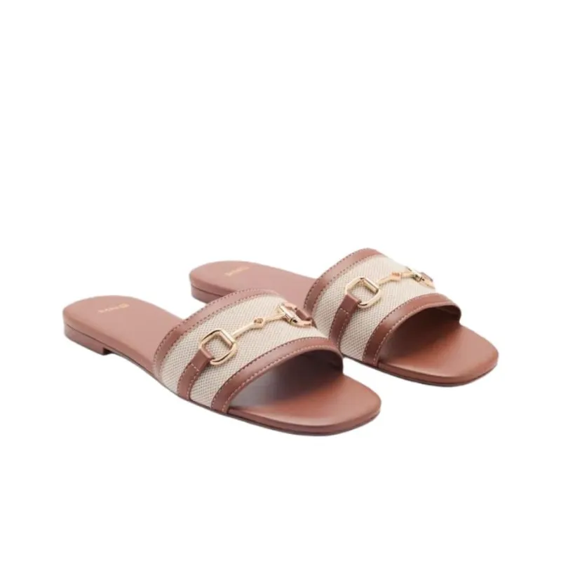 MANGO PU Polyurethane Abrasion Resistant Slide Slippers Women's Brown-2