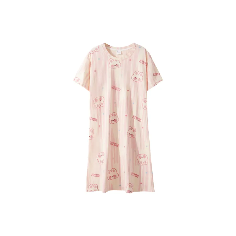 Urban Beauty Nightgown Comfortable, Skin Friendly, Breathable, Cartoon, Girlish Women's Apricot-0