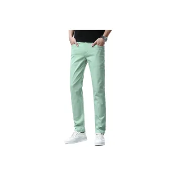 JIKENDI Jeans Men Teal Pale Green