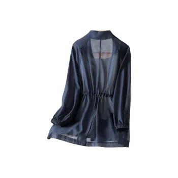 IHIMI Trench Coat Women's Navy Blue