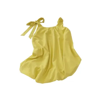 FUSHENG Slip Dresses Women's Yellow Cream