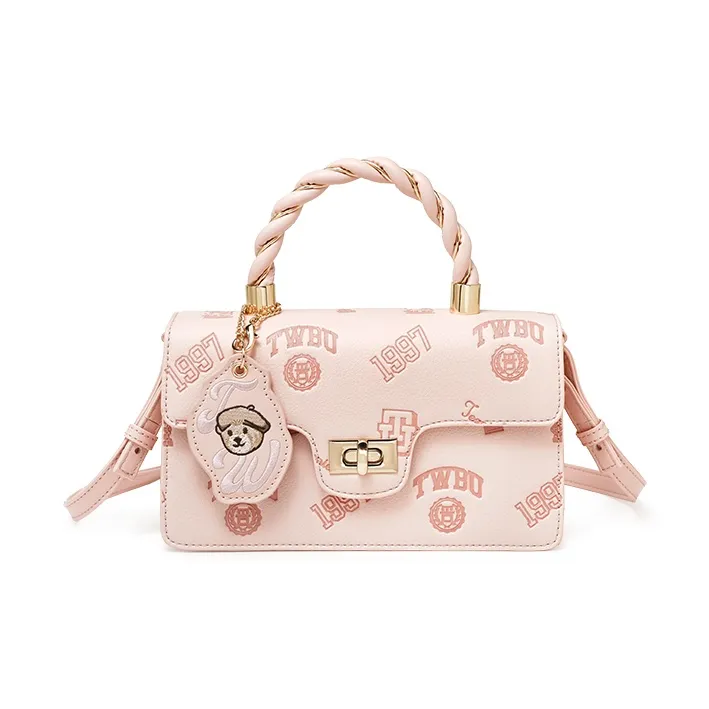 Teenie Weenie PU Crossbody, One Shoulder, Small Square Handbag Women's Pink White/Cherry Blossom Pink-6