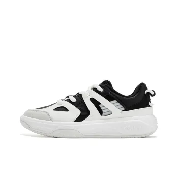 361° Rowing Boat Anti Slip Wear Resistant Low Top Skateboard Shoes Men's Black White