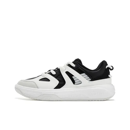 361° Rowing Boat Anti Slip Wear Resistant Low Top Skateboard Shoes Men's Black White