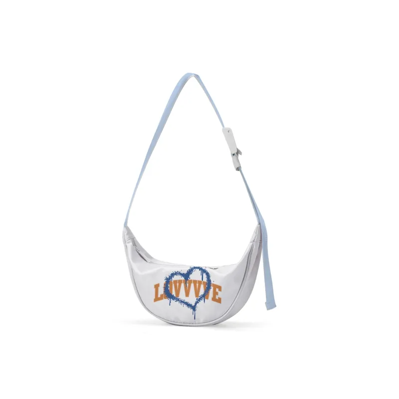 QRST Polyester Crossbody Bag, Shoulder Bag Unisex White/Apricot-2