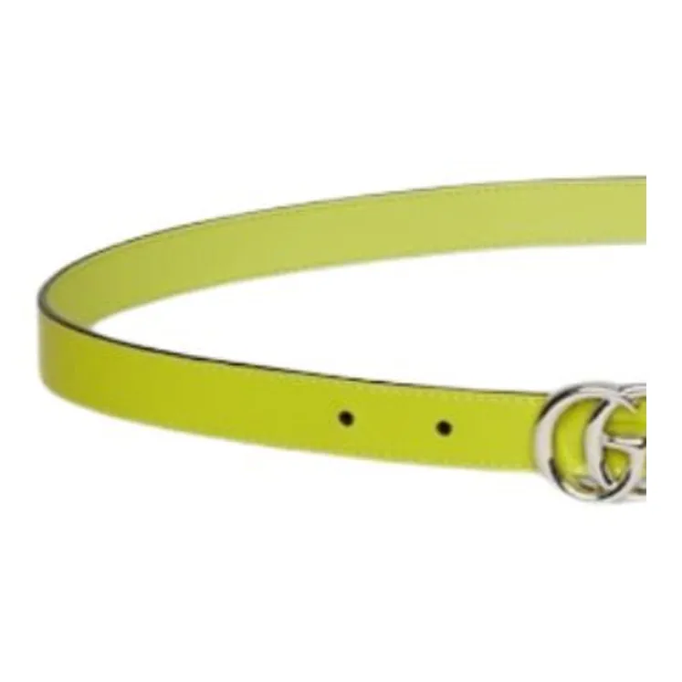 GUCCI Leather Belts Women's Green Width 2CM-1
