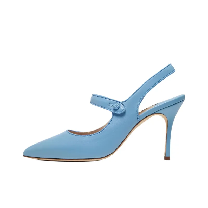 MANOLO BLAHNIK Camparisli Slim Heel High Heels 9cm Women's Blue-0