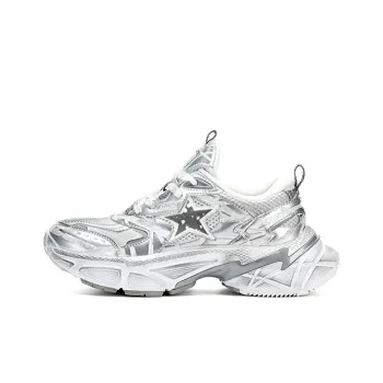 STARTER Anti Slip Wear Resistant Low Top Chunky Sneakers Unisex Silver