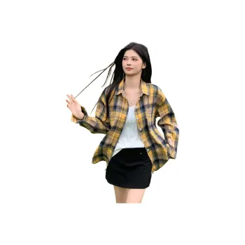 Wen Shan Shirts Women's Yellow Plaid
