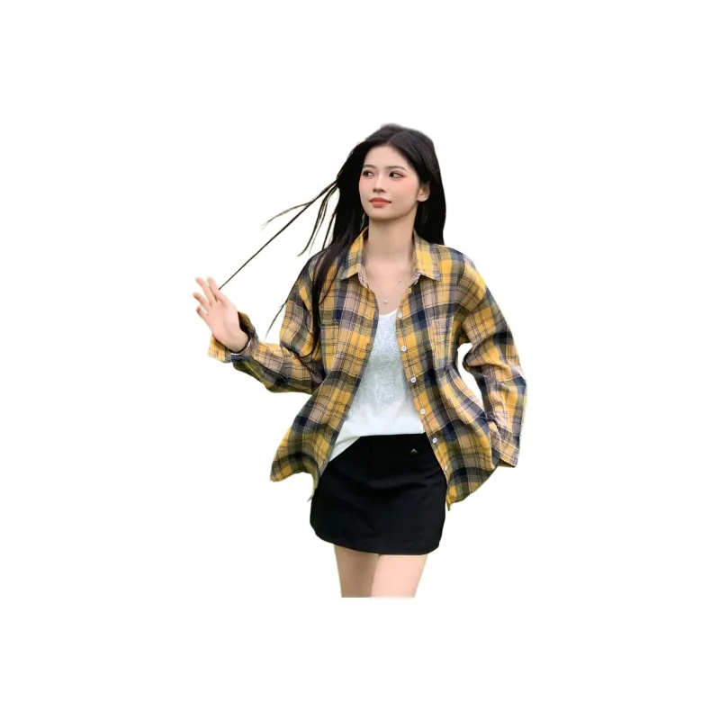 Wen Shan Shirts Women's Yellow Plaid-0